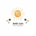 Orange Flat & Minimalist Baby Logo